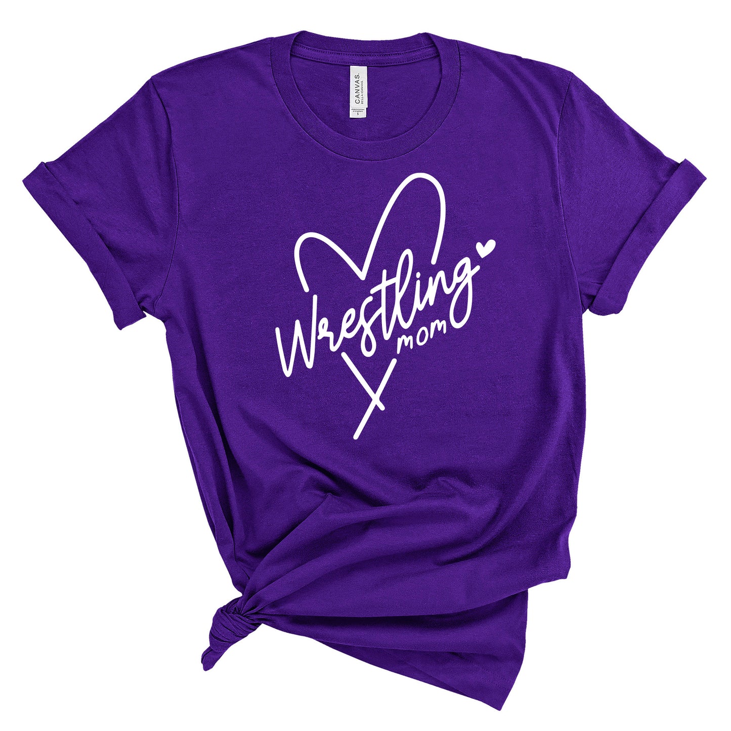 Wrestling Mom Heart Design Bella Unisex Cotton Jersey Tee Shirt - 112.3001
