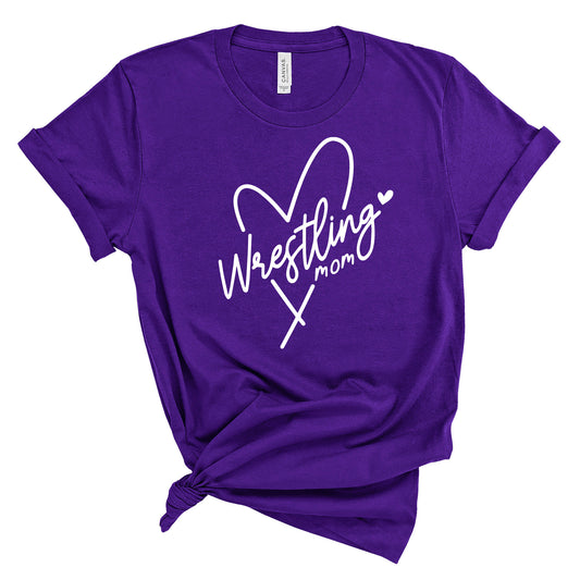Wrestling Mom Heart Design Bella Unisex Cotton Jersey Tee Shirt - 112.3001