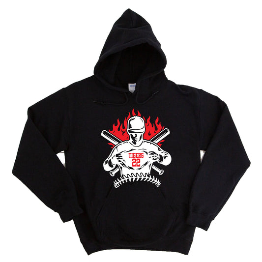 Baseball Team Design Gildan Heavy Cotton Blend Hoodie Sweatshirt - 18500