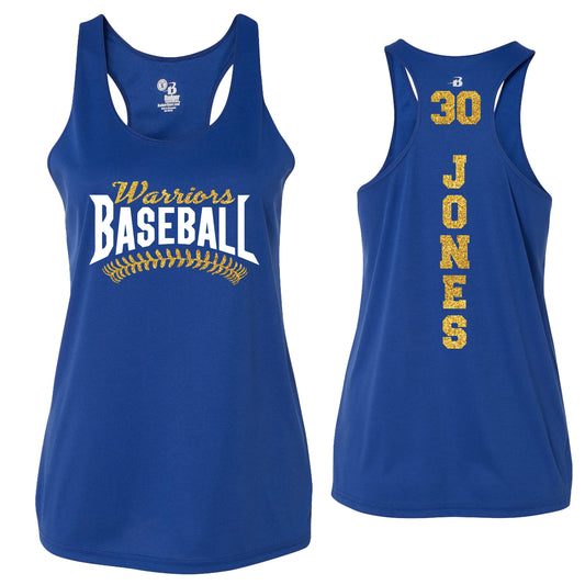 Custom Baseball Team Glitter Deisgn Badger DRI FIT Racerback Tank Top - 4166