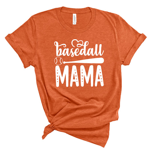 Baseball Mama Bella+Canvas Heather Cotton Jersey Tee Shirt - 3001
