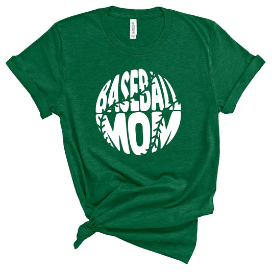 Baseball Mom Bella+Canvas Heather Cotton Jersey Tee Shirt - 3001