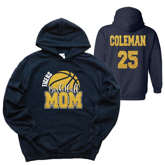 Basketball Mom Glitter Design Gildan Heavy Cotton Blend Hoodie Sweatshirt - 4.18500