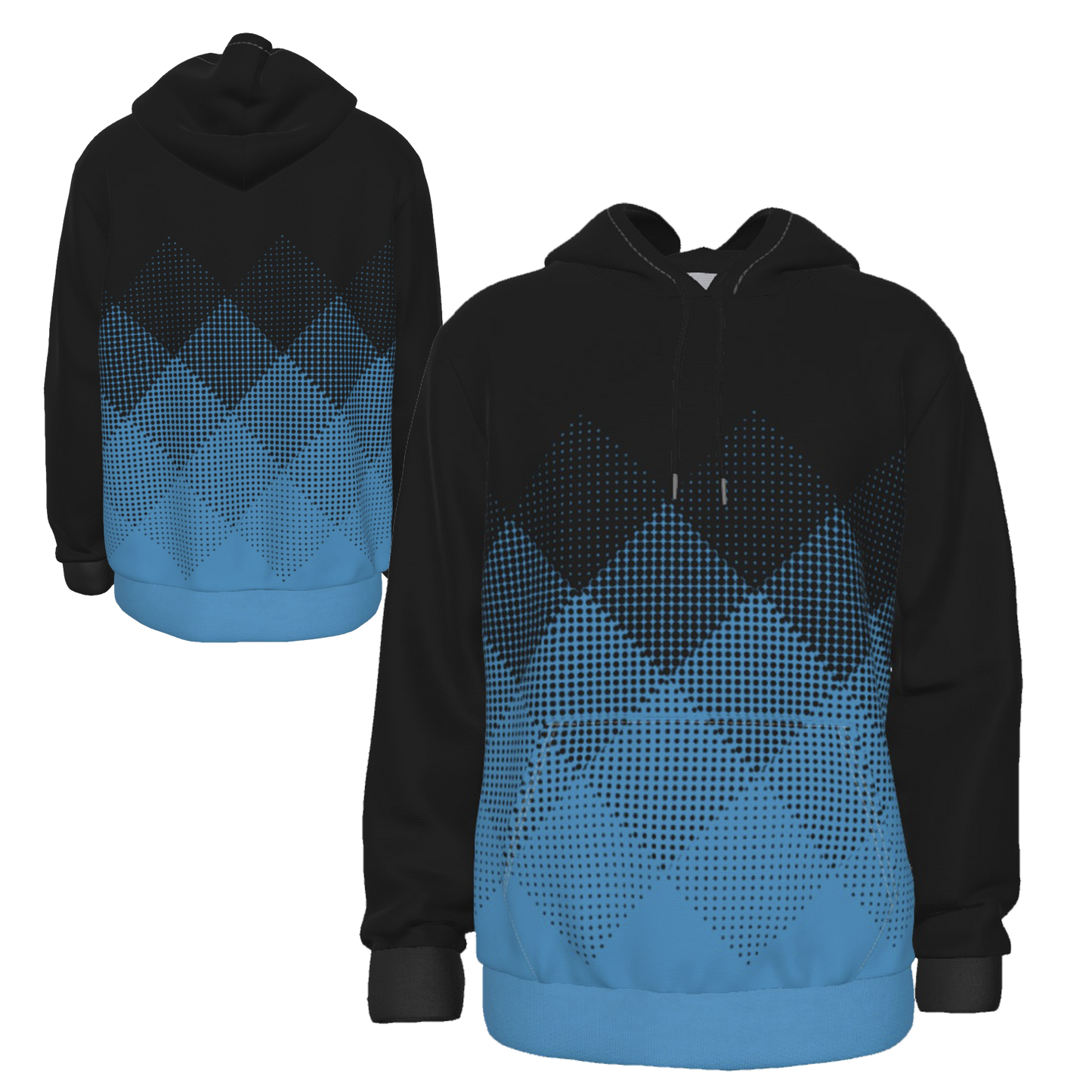 Fully Custom Black & Blue Athletic Wear Team Sports Hoodie Sweatshirt - HD-2