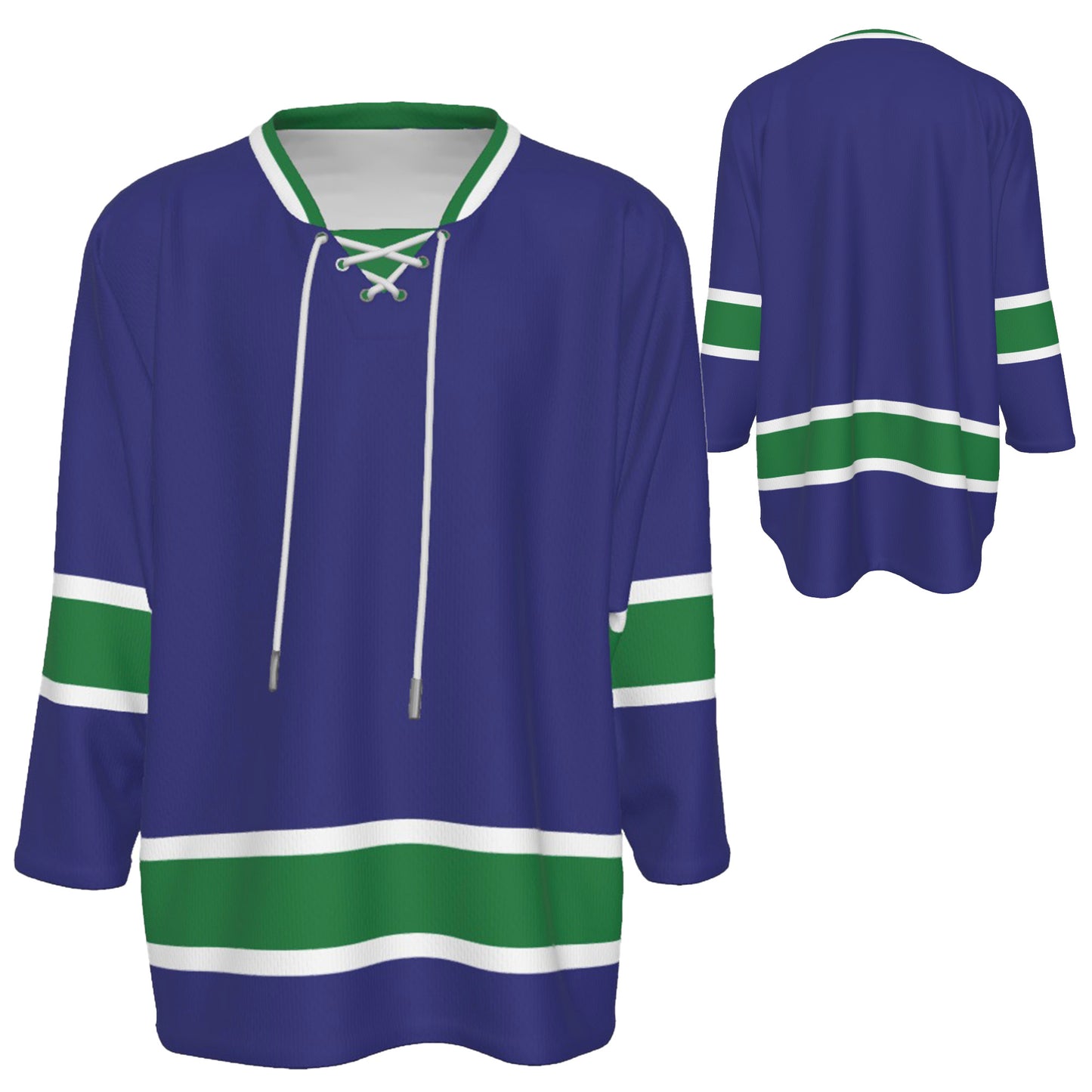 Custom Personalized Blue and Green Team Hockey Jersey Shirt JS-6