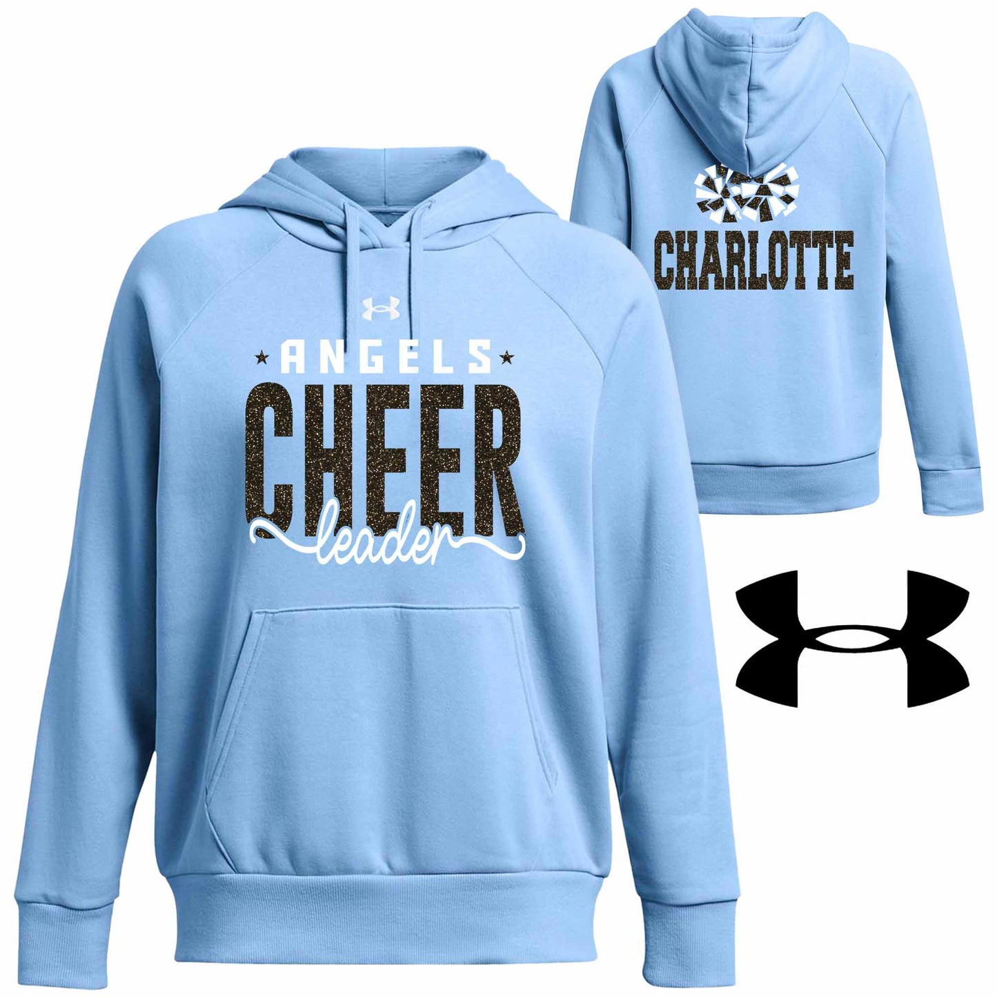 Cheerleader Glitter Design Under Armour Women's Rival Fleece Hoodie Sweatshirt - 1379500
