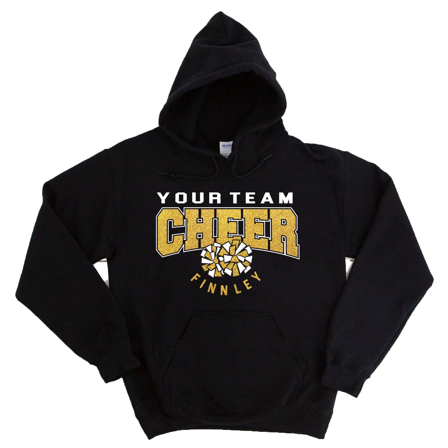 Cheer Team Glitter Design Gildan Heavy Cotton Blend Hoodie Sweatshirt - 2.18500