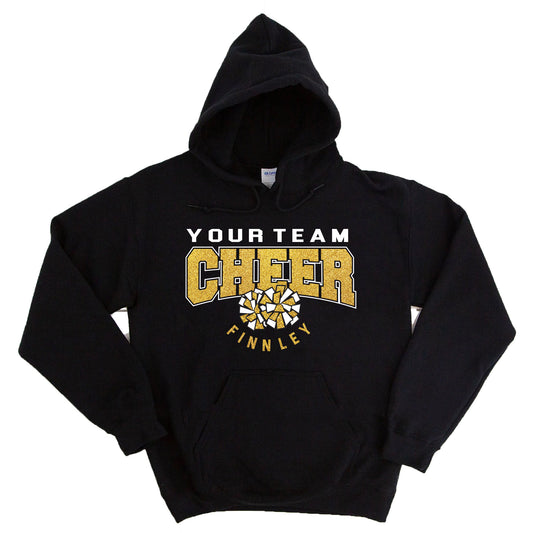 Cheer Team Glitter Design Gildan Heavy Cotton Blend Hoodie Sweatshirt - 2.18500