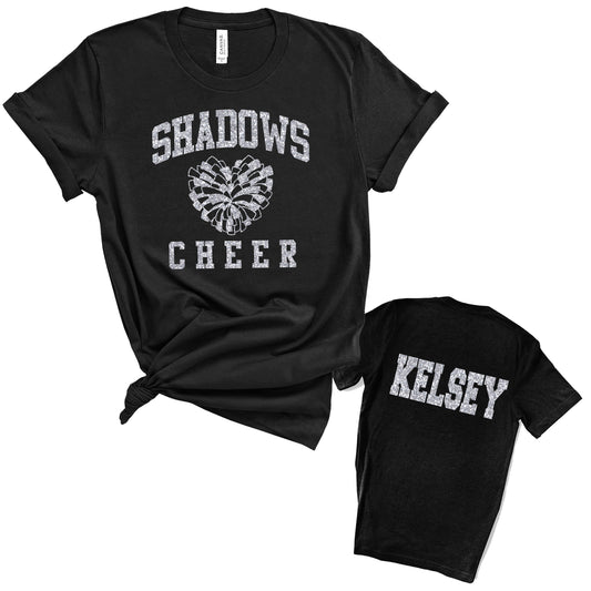 Cheer Team Personalized Glitter Design Unisex Soft Bella + Canvas Jersey T Shirt - 3.3001