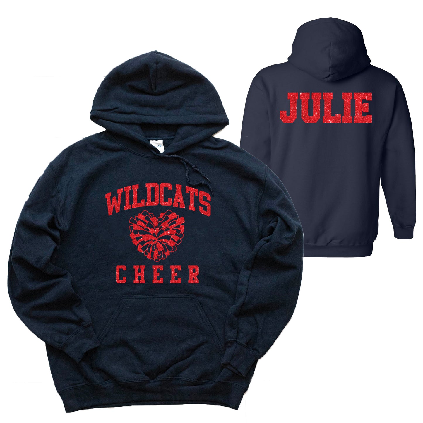 Cheerleading Team Glitter Design Gildan Heavy Cotton Blend Hoodie Sweatshirt - 3.18500