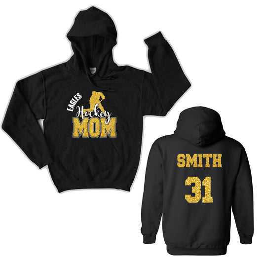 Hockey Mom Glitter Design Gildan Heavy Cotton Blend Hoodie Sweatshirt - 4.18500