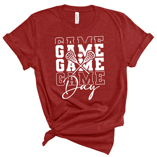 Lacrosse Game Day Bella+Canvas Heather Cotton Heathered Jersey Tee Shirt - 3001