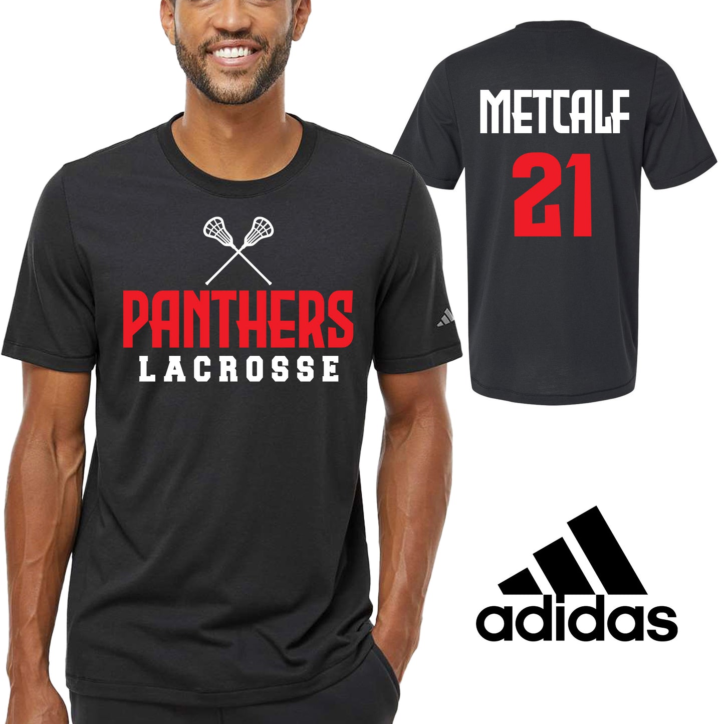 Lacrosse Team Personalized Design Unisex Adidas Cotton Blend T Shirt - A556