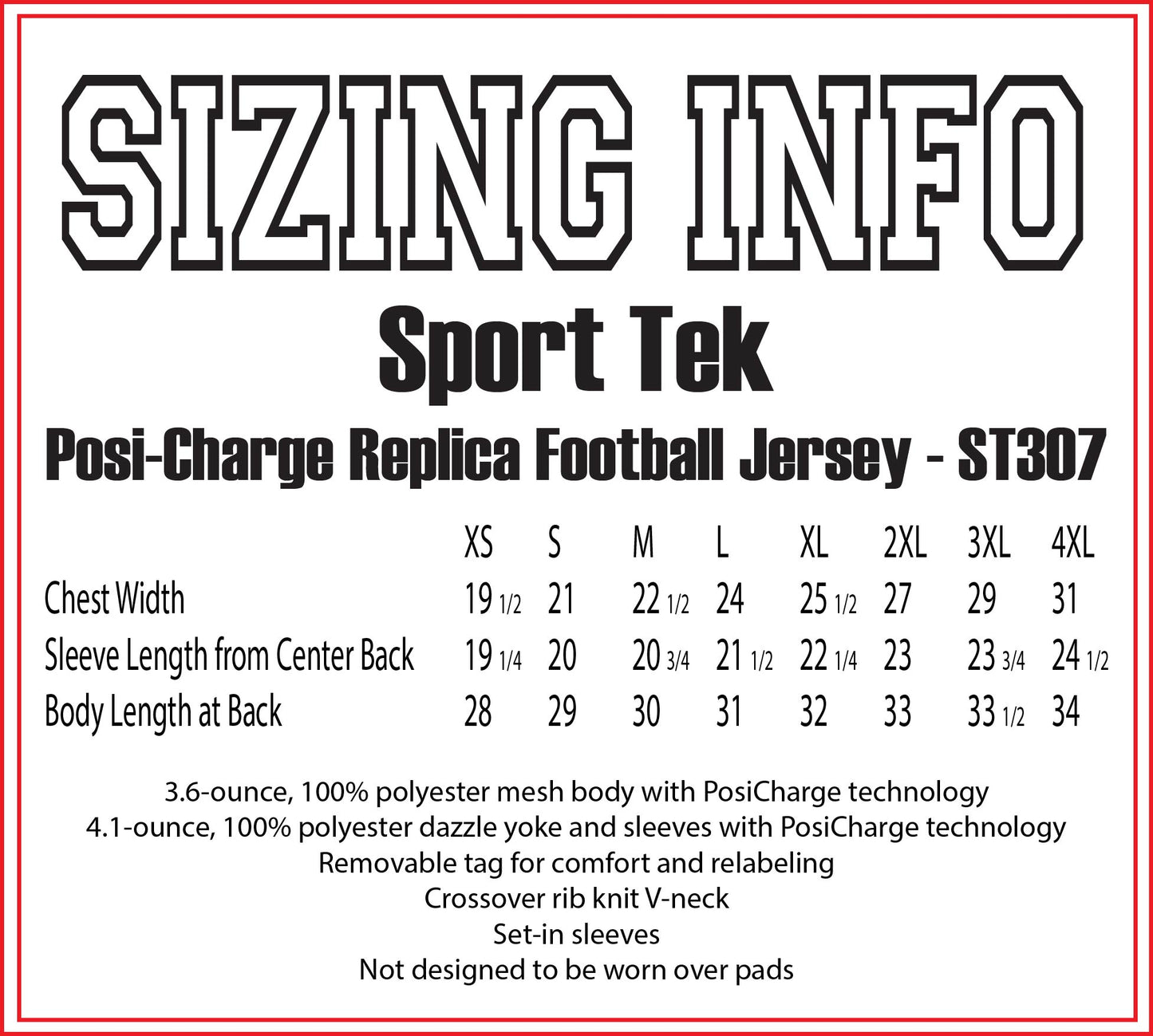 Patriots Football Team Design Unisex Red Sport-Tek Replica Football Jersey - ST307