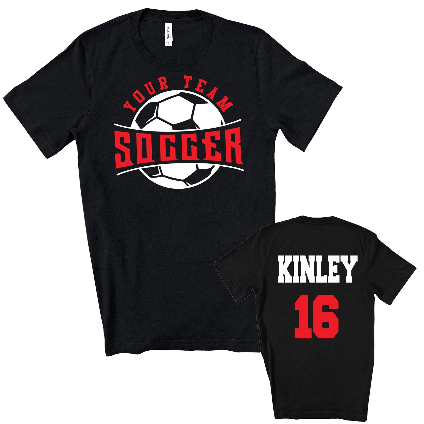 Soccer Team Personalized Design Unisex Soft Bella + Canvas Jersey T Shirt - 3001