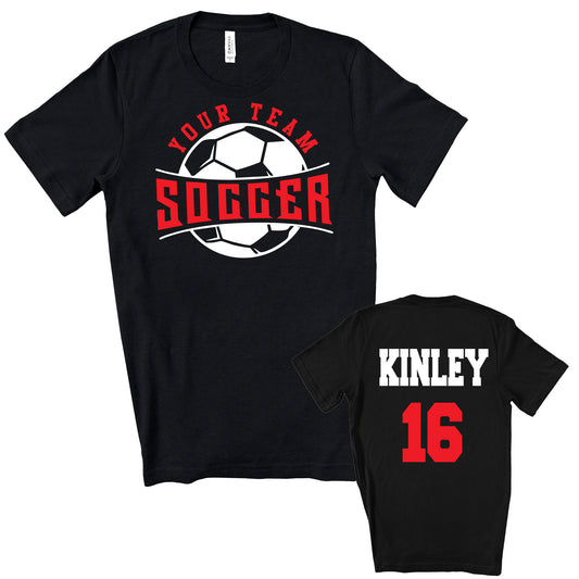 Soccer Team Personalized Design Unisex Soft Bella + Canvas Jersey T Shirt - 3001