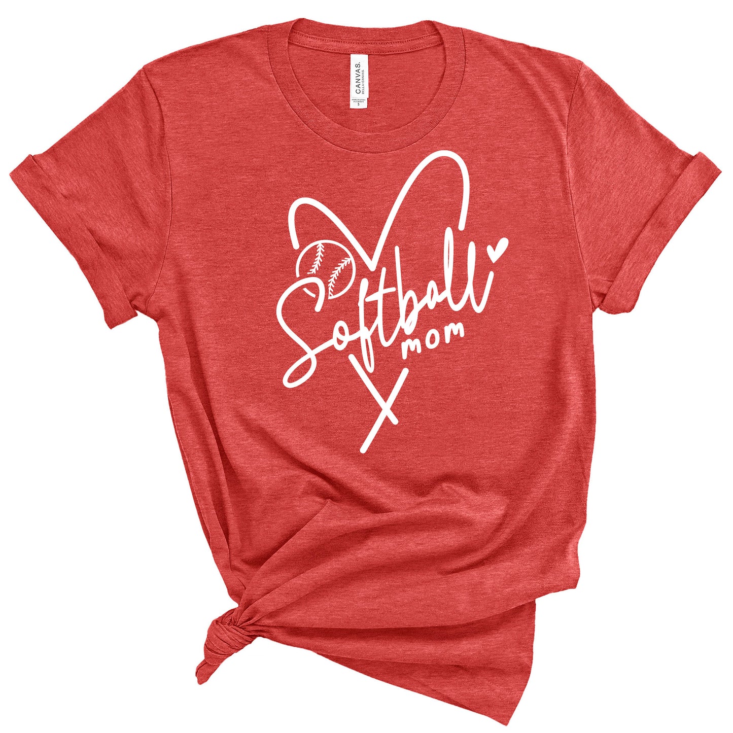 Softball Mom Bella+Canvas Heather Cotton Jersey Tee Shirt - 3001