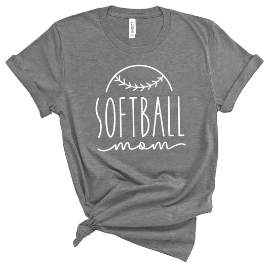 Softball Mom Bella+Canvas Heather Cotton Jersey Tee Shirt - 3001