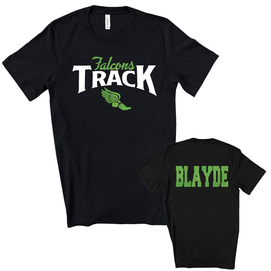 Track Team Personalized Glitter Design Unisex Soft Bella + Canvas Jersey T Shirt - 3001