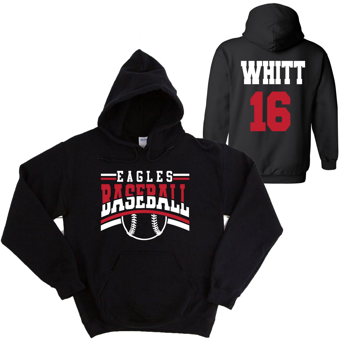 Baseball Team Design Gildan Heavy Cotton Blend Hoodie Sweatshirt - 17.18500