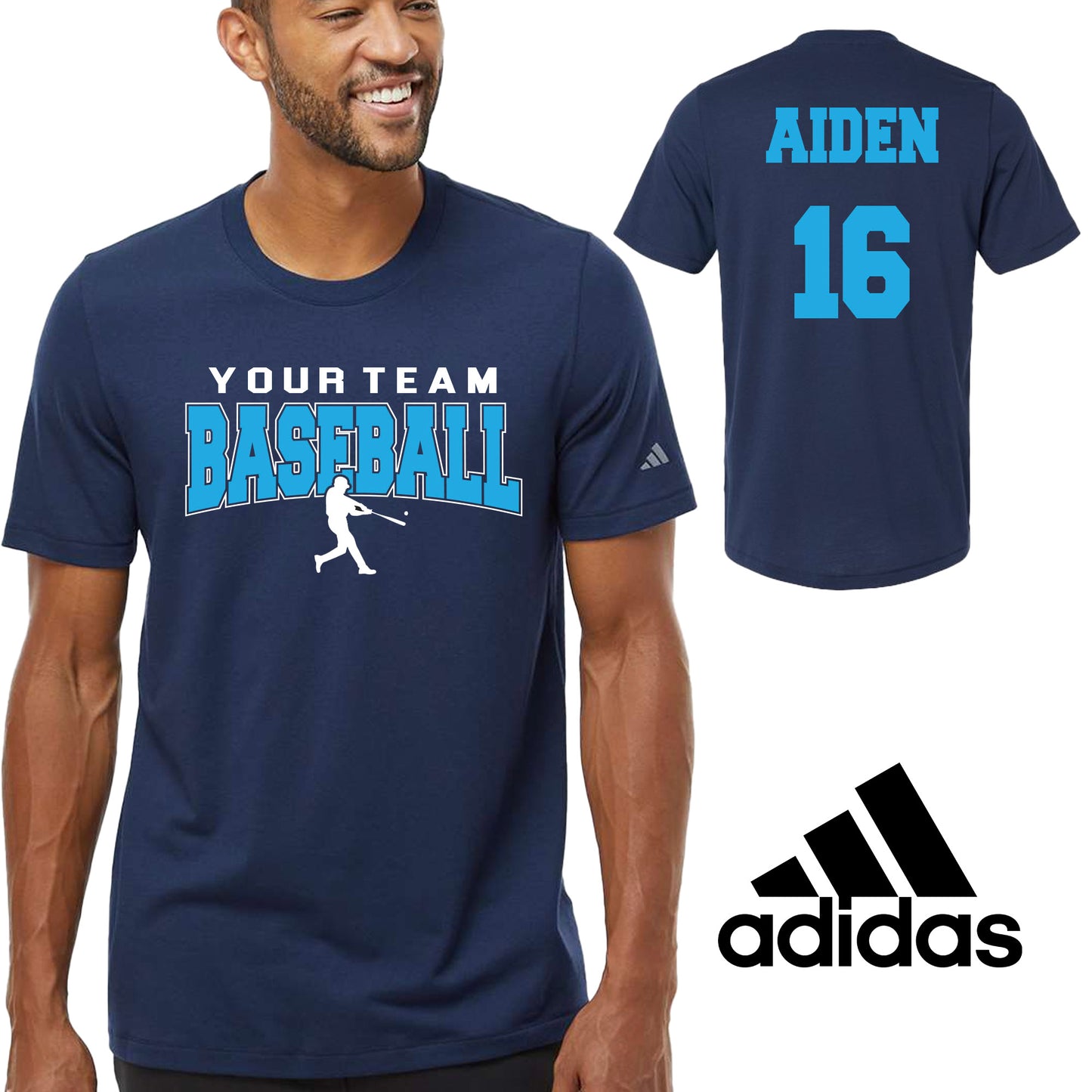 Baseball Team Personalized Design Unisex Adidas Cotton Blend T Shirt - 3.A556