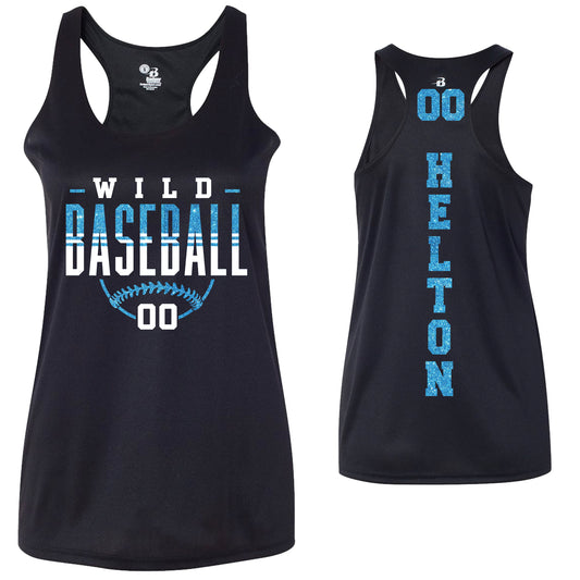 Custom Baseball Team Glitter Design Badger DRI FIT Racerback Tank Top - 4166
