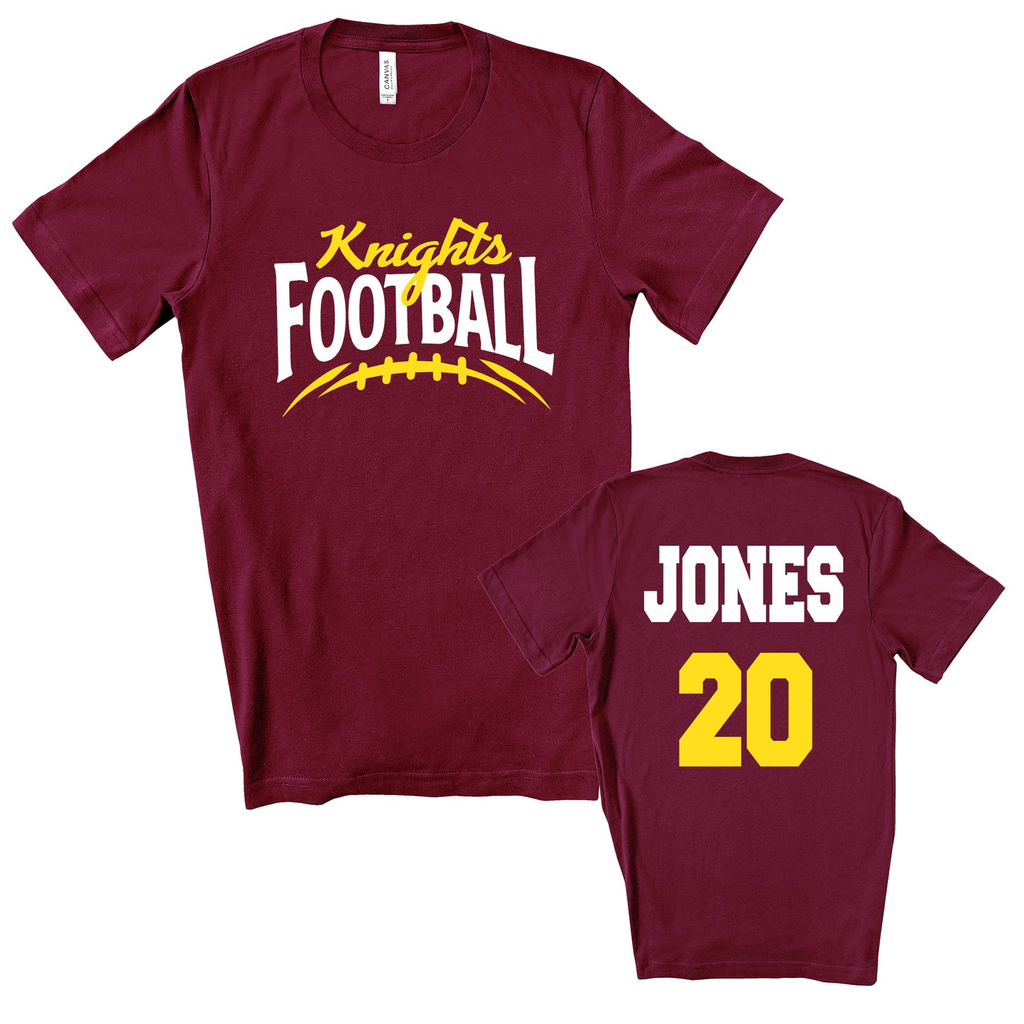 Football Team Personalized Design Unisex Soft Bella + Canvas Jersey T Shirt - 3001
