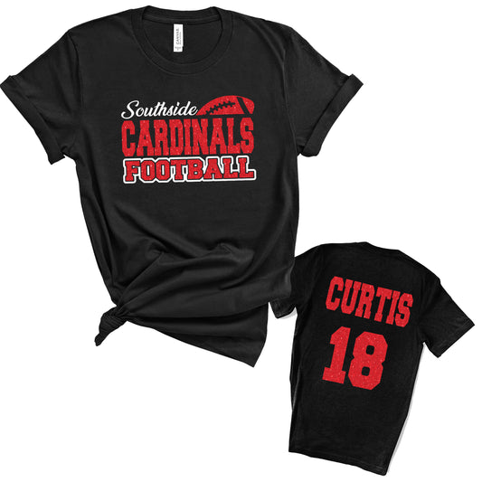 Football Team Personalized Glitter Design Unisex Soft Bella + Canvas Jersey T Shirt - 3001