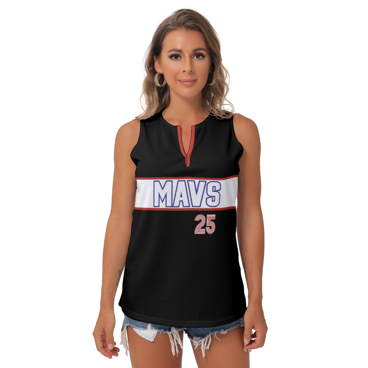 Mavs Baseball Women's Sleeveless V-Neck Top