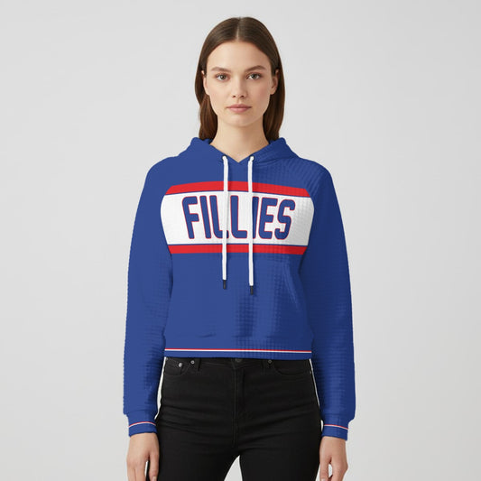 Fillies Softball Women's Royal Blue Waffle Hoodie With Raglan Sleeve