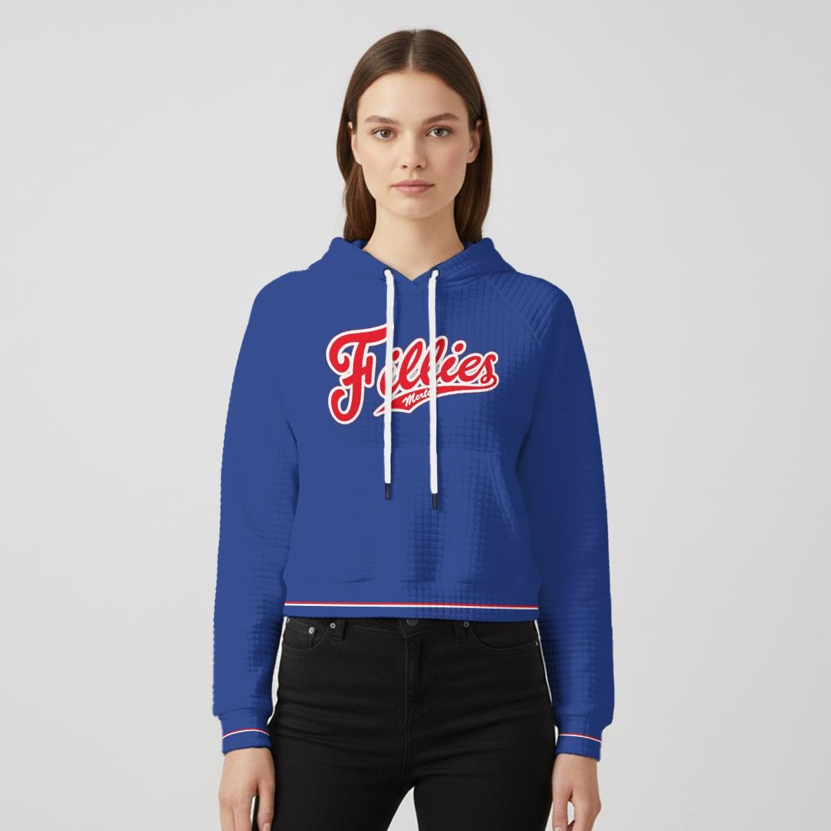 Fillies Softball Women's Royal Blue Waffle Hoodie With Raglan Sleeve