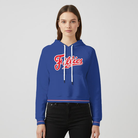 Fillies Softball Women's Royal Blue Waffle Hoodie With Raglan Sleeve