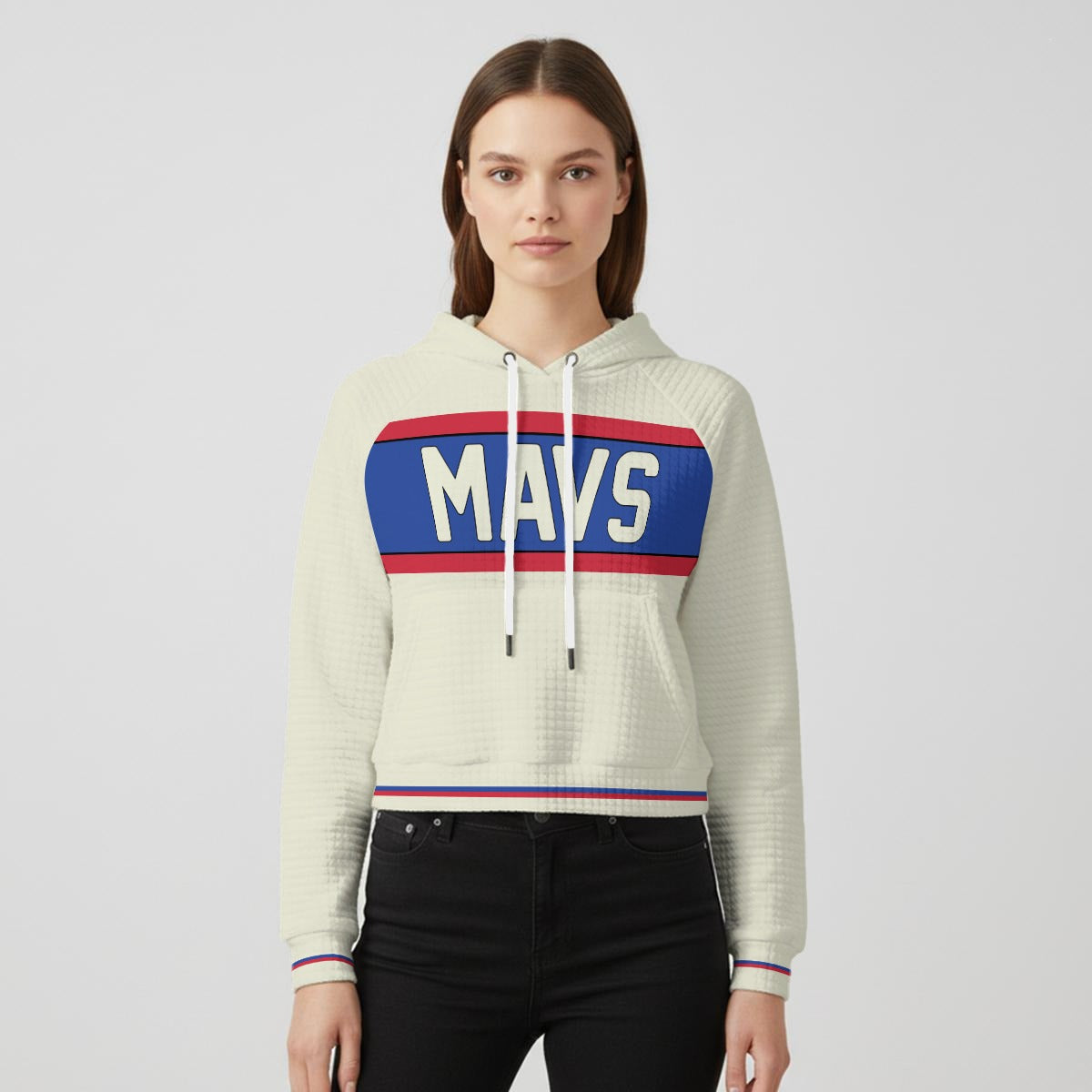 Mavs Basketball Women's waffle Hoodie With Raglan Sleeve