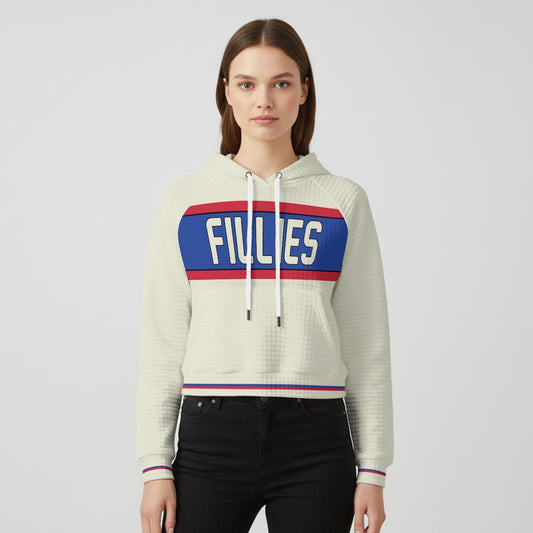 Fillies Softball Women's Off White Waffle Hoodie With Raglan Sleeve