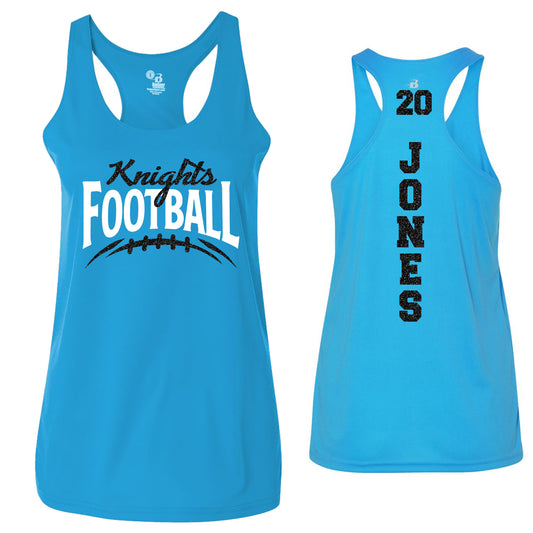 Custom Football Team Glitter Deisgn Badger DRI FIT Racerback Tank Top - 4166
