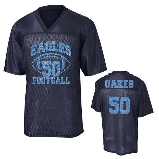 Chapin Eagles Football Glitter Team Design Unisex Navy Sport-Tek Replica Football Jersey - LST307