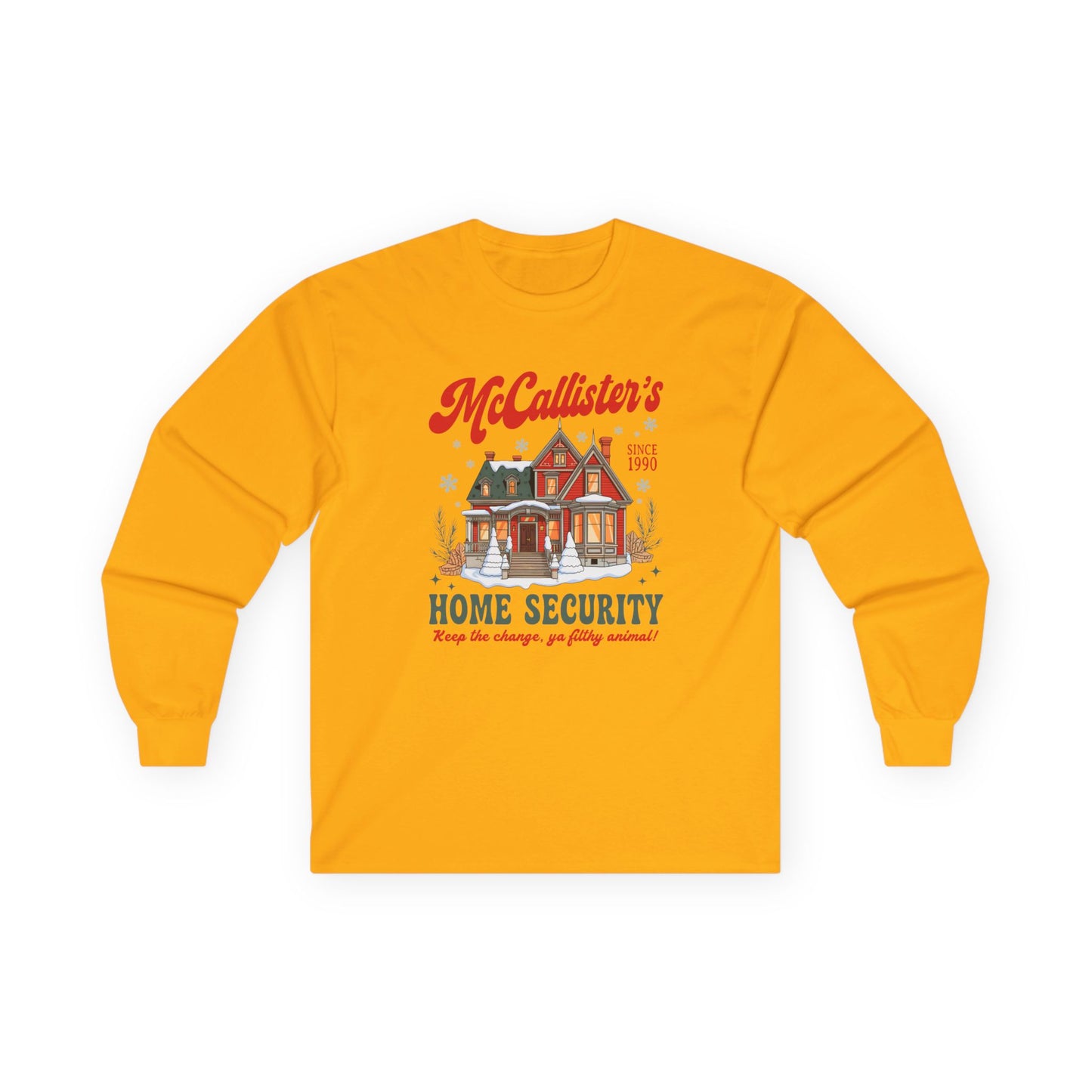Home Security Long Sleeve Tee — "McCallister’s Home Security" Christmas Vacation Shirt