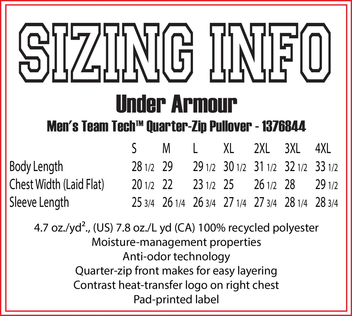 Patriots Football Team Under Armour Men's Team Tech™ Quarter-Zip Pullover - 1376844