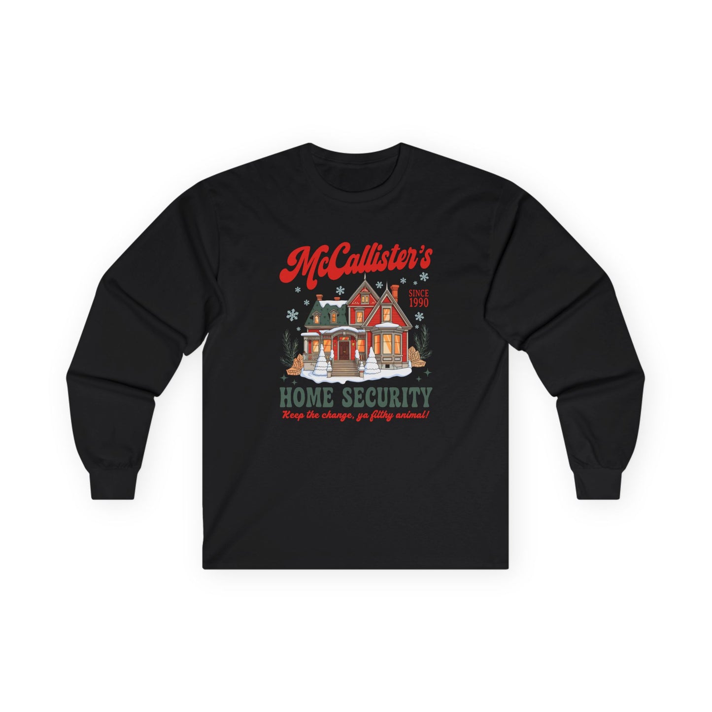 Home Security Long Sleeve Tee — "McCallister’s Home Security" Christmas Vacation Shirt
