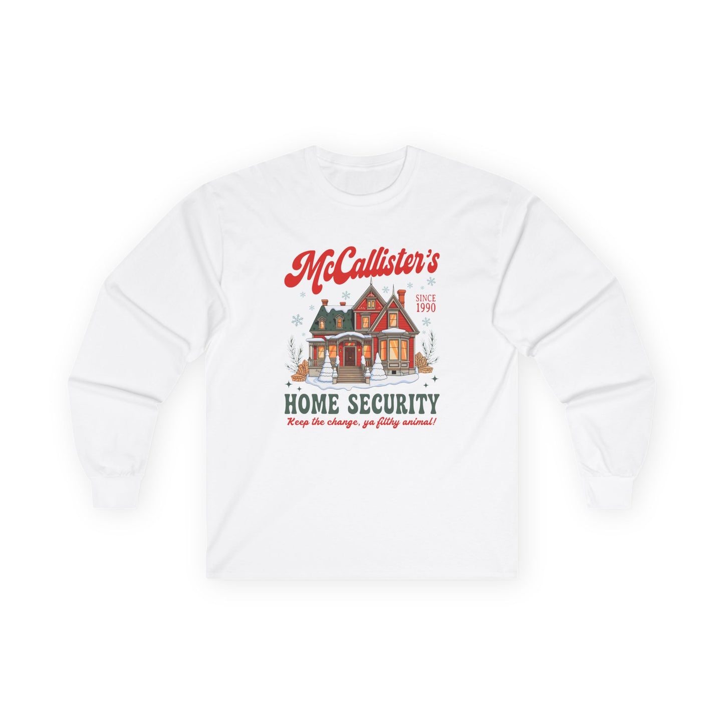 Home Security Long Sleeve Tee — "McCallister’s Home Security" Christmas Vacation Shirt