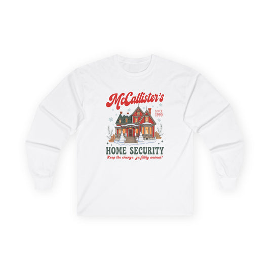 Home Security Long Sleeve Tee — "McCallister’s Home Security" Christmas Vacation Shirt