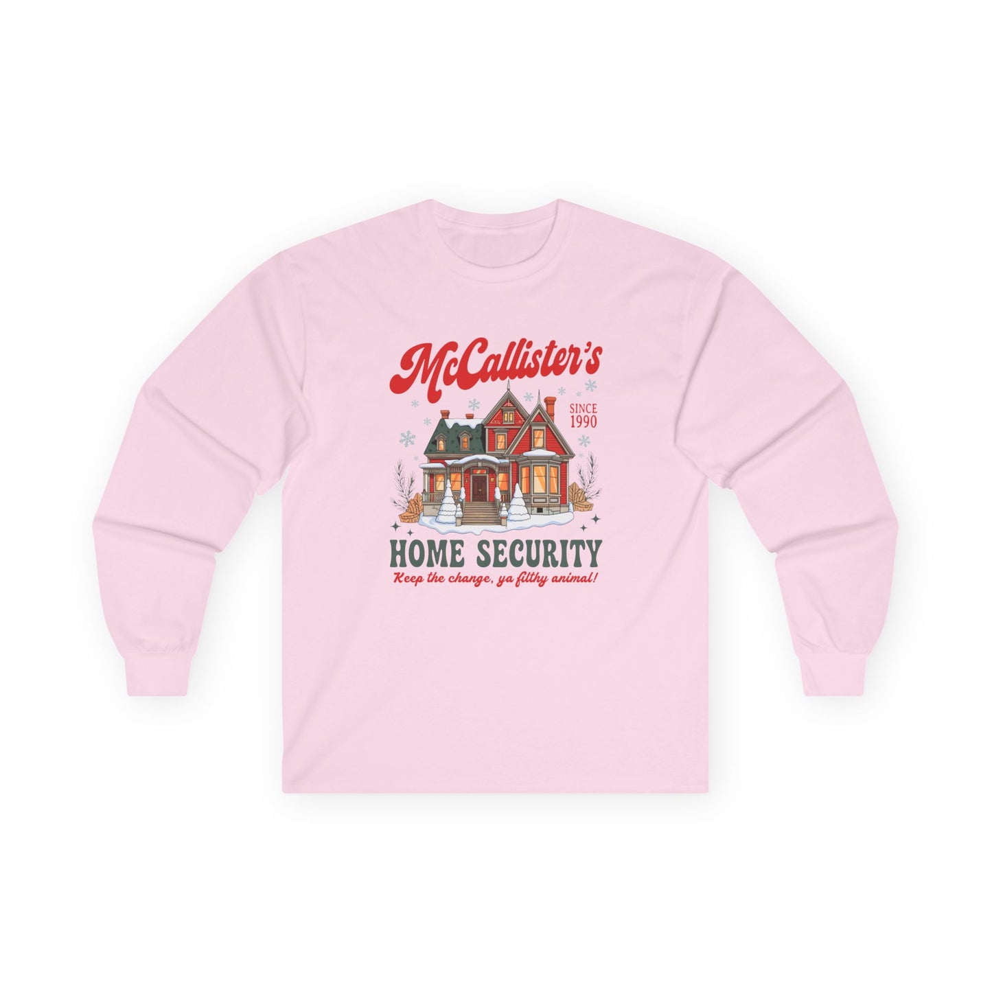 Home Security Long Sleeve Tee — "McCallister’s Home Security" Christmas Vacation Shirt