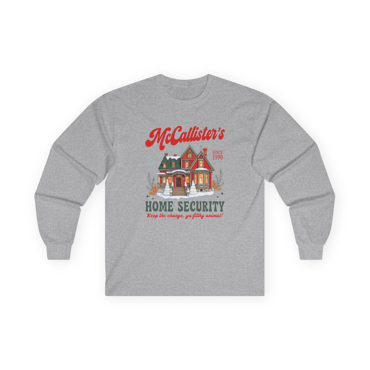 Home Security Long Sleeve Tee — "McCallister’s Home Security" Christmas Vacation Shirt