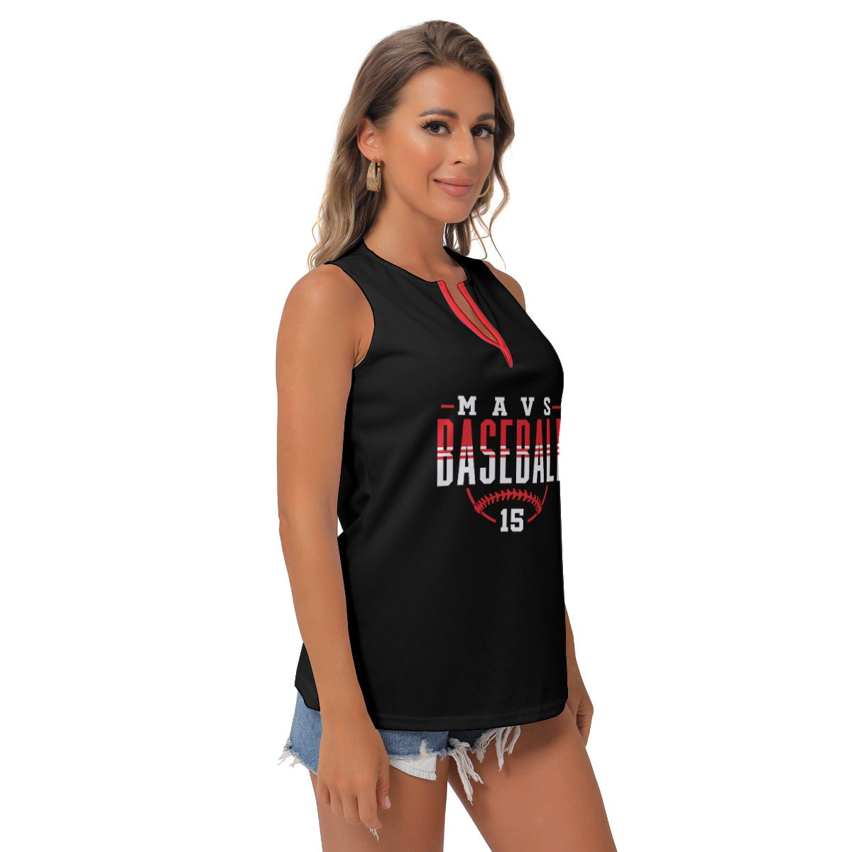 Mavs Baseball Women's Sleeveless V-Neck Top