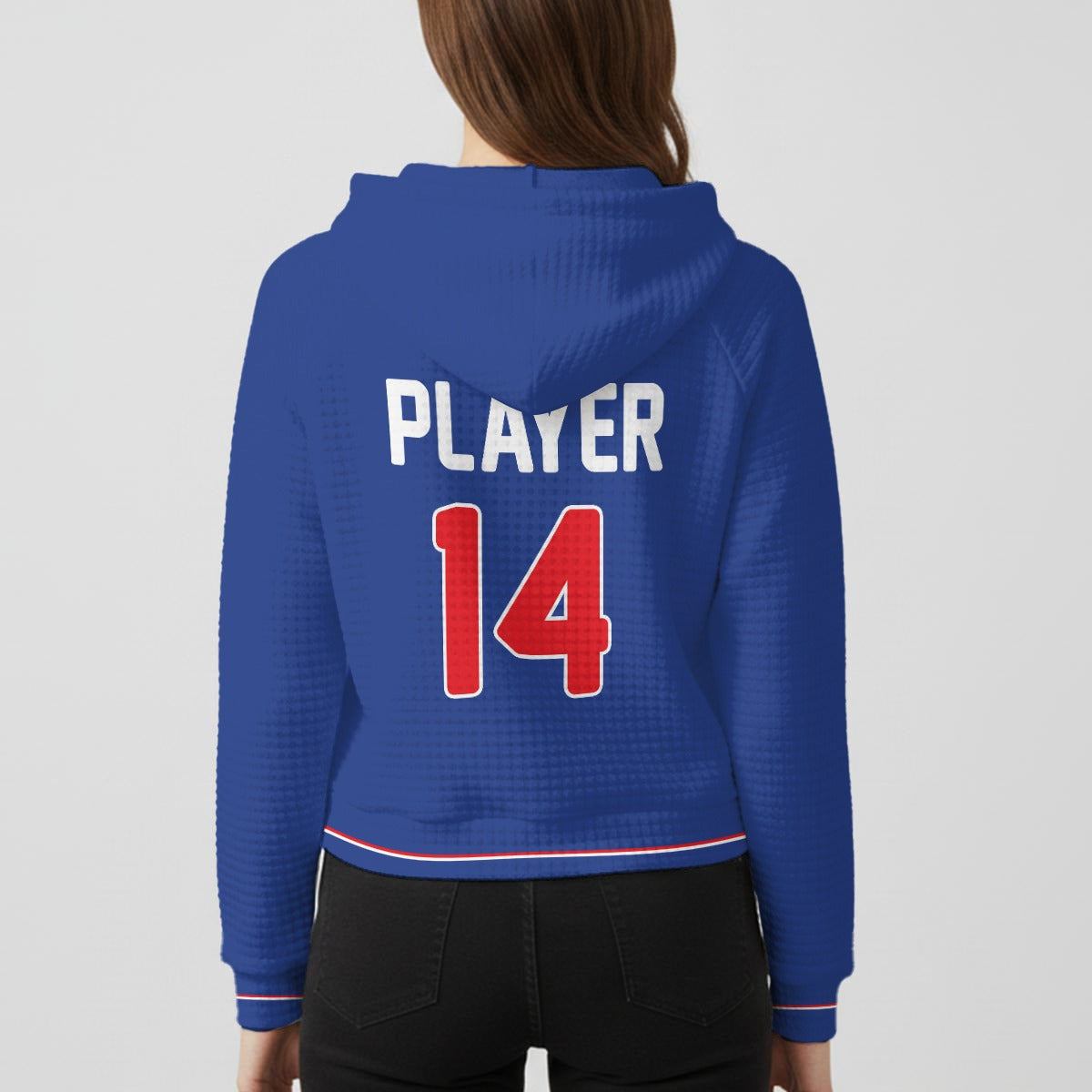 Fillies Softball Women's Royal Blue Waffle Hoodie With Raglan Sleeve