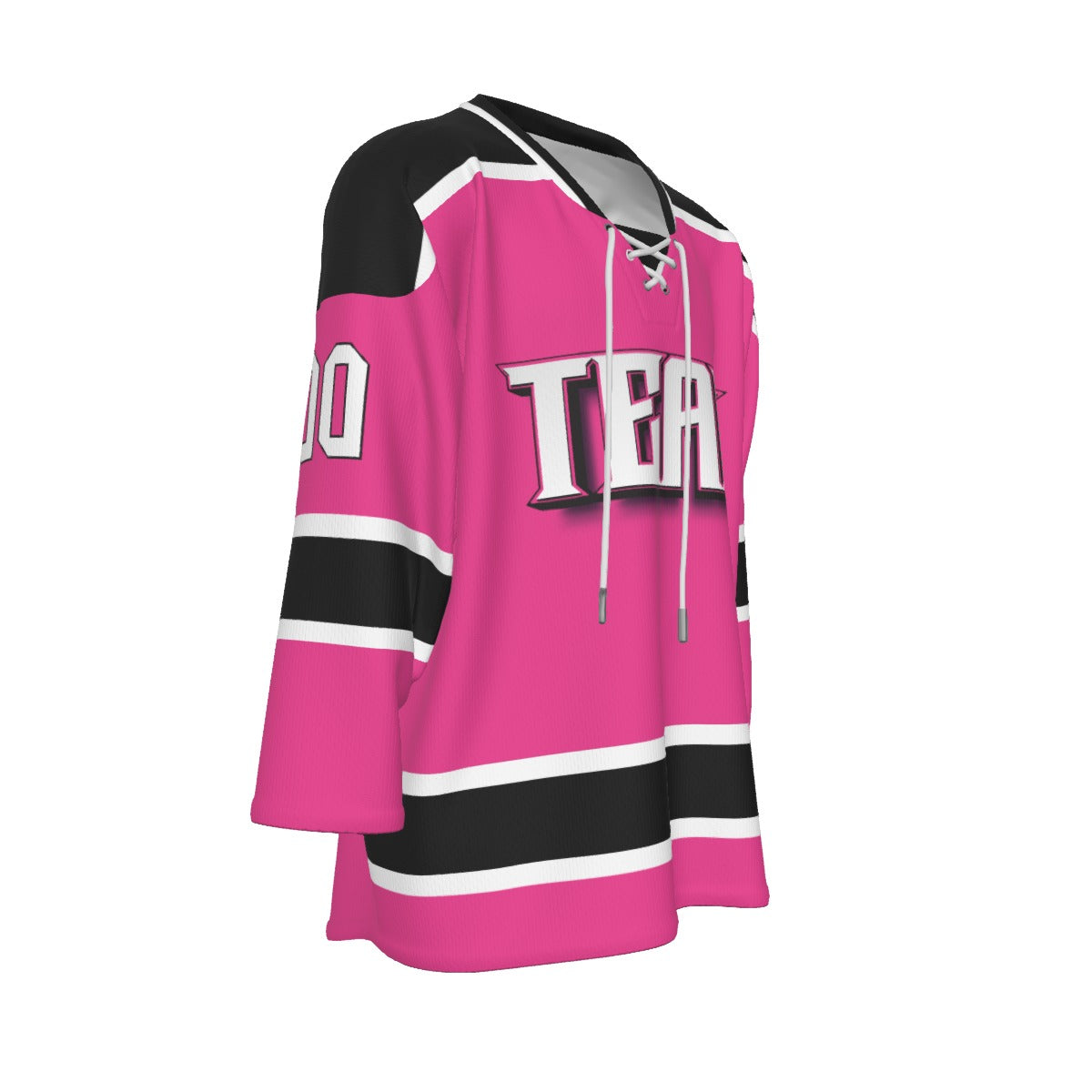 Custom Personalized Pink and Black Team Hockey Jersey Shirt JS-11