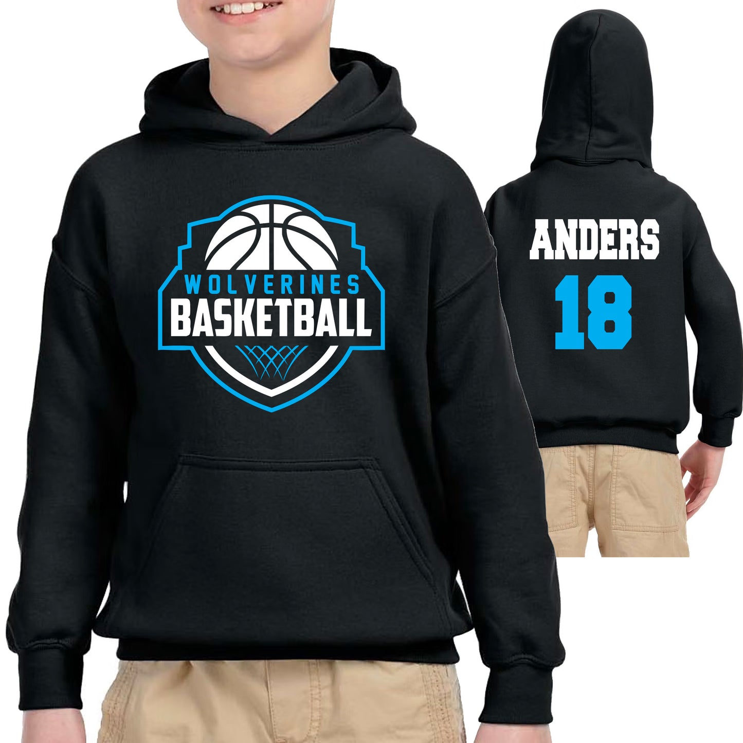 Basketball Team Design Gildan Heavy Cotton Blend Youth Hoodie Sweatshirt - 204.18500b