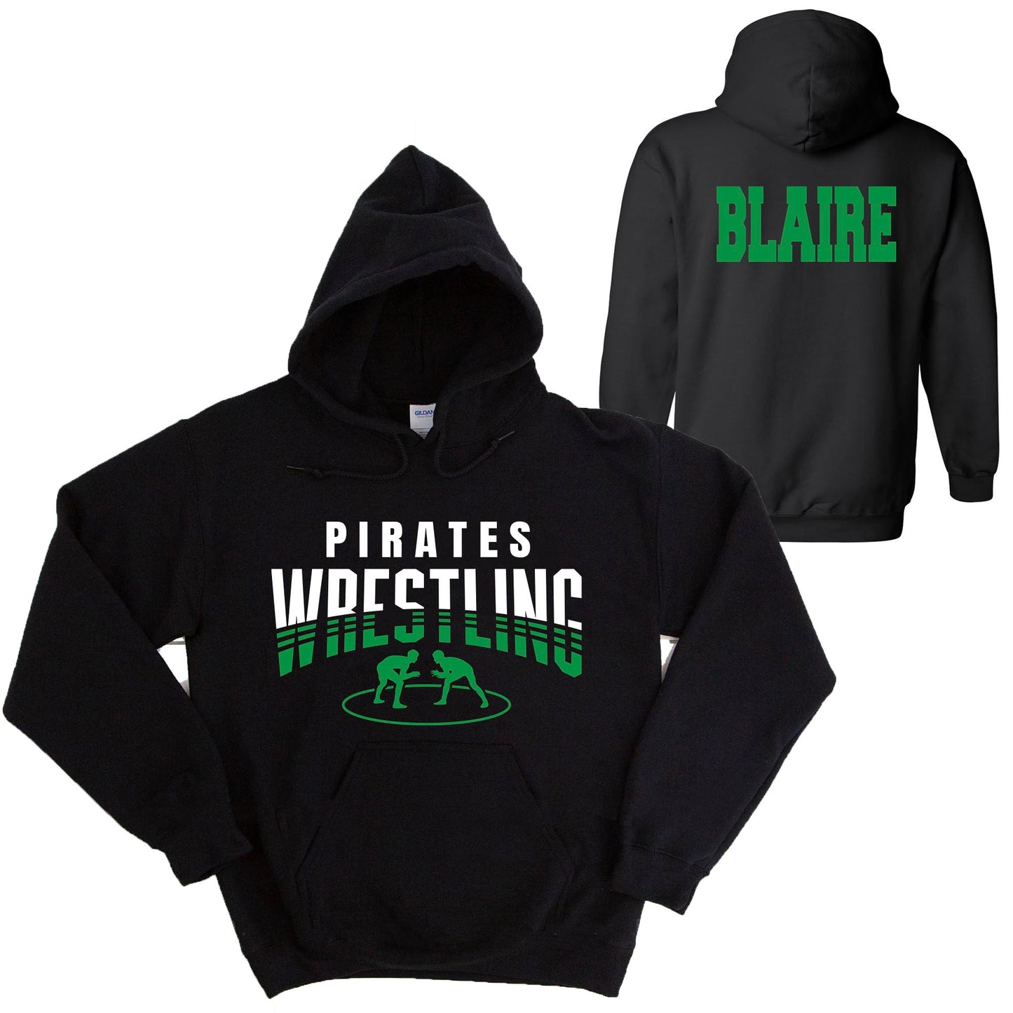 Wrestling Team Design Gildan Heavy Cotton Blend Hoodie Sweatshirt - 2.18500