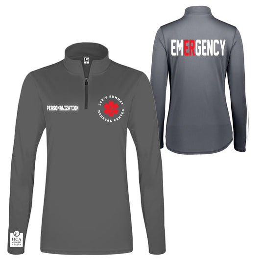 Lee's Summit Medical Center Emergency Department Women's Fit Charcoal Quarter Zip - 2787