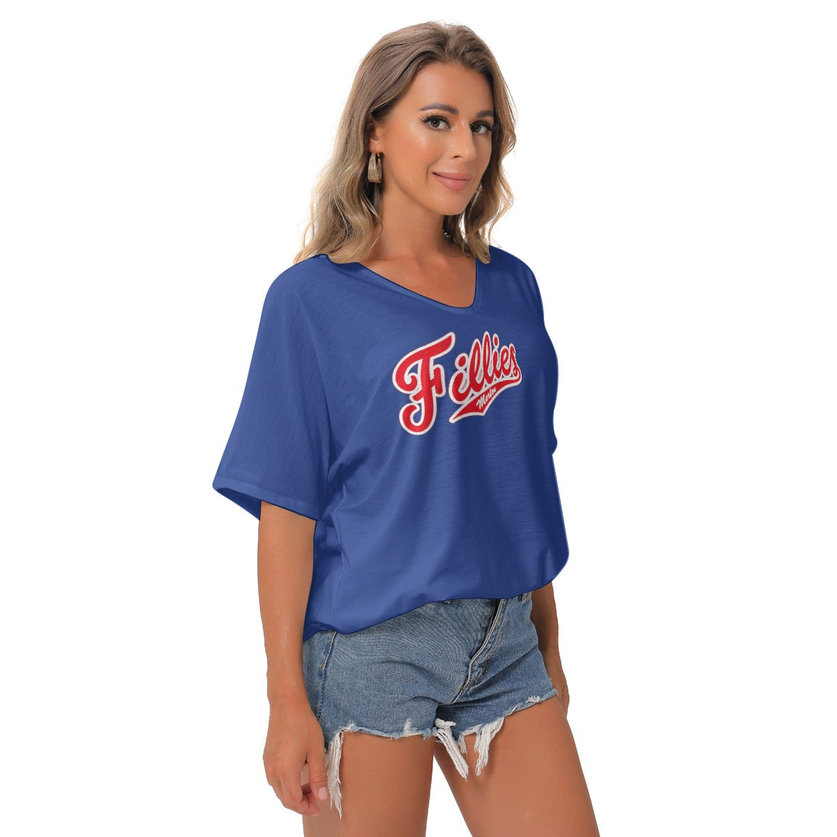 Fillies Softball Women's Bat Sleeves Womens V-Neck Blouse